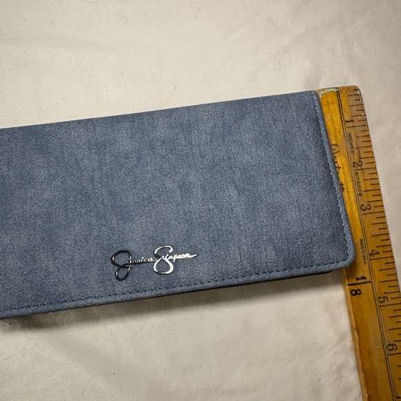 Jessica Simpson Faux Leather Slim Wristlet Wallet Color Denim - Picture 6 of 7